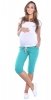 MijaCulture - Capri pants trousers shorts 4090/3815 turquoise